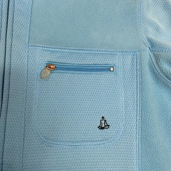 Izod Yoga Full Zip Fleece Jacket Aqua Blue M - Picture 10 of 16